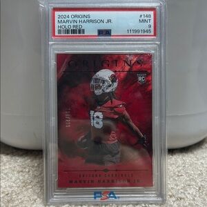 2024 Panini Origins Marvin Harrison Jr. Holo Red /299 PSA 9
